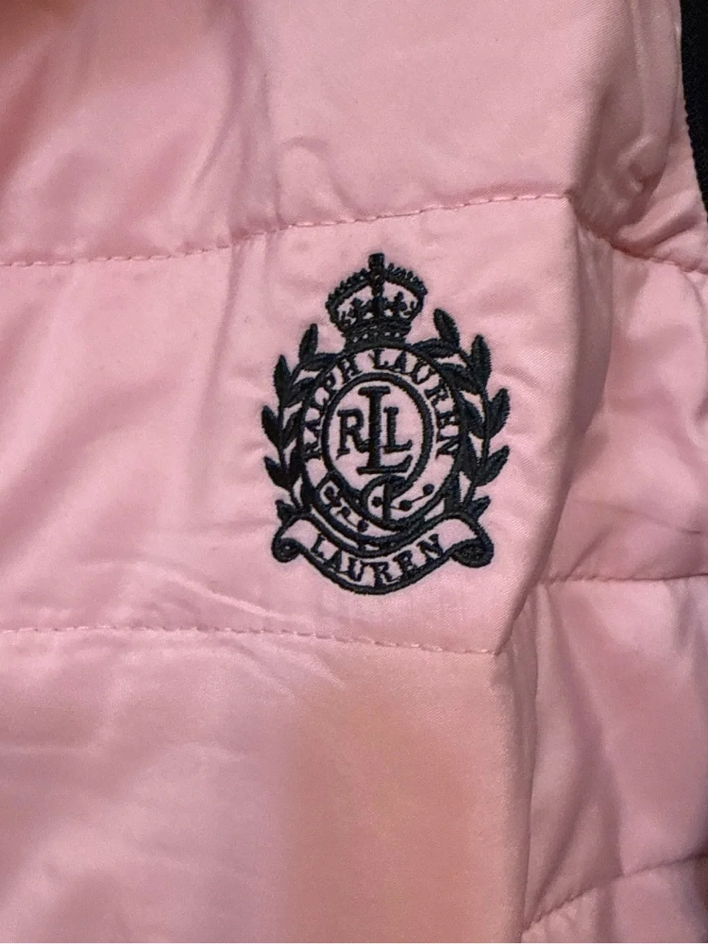 Lauren Ralph Lauren Pink and Black Quilted Puffer Jacket - Picture 5 of 7